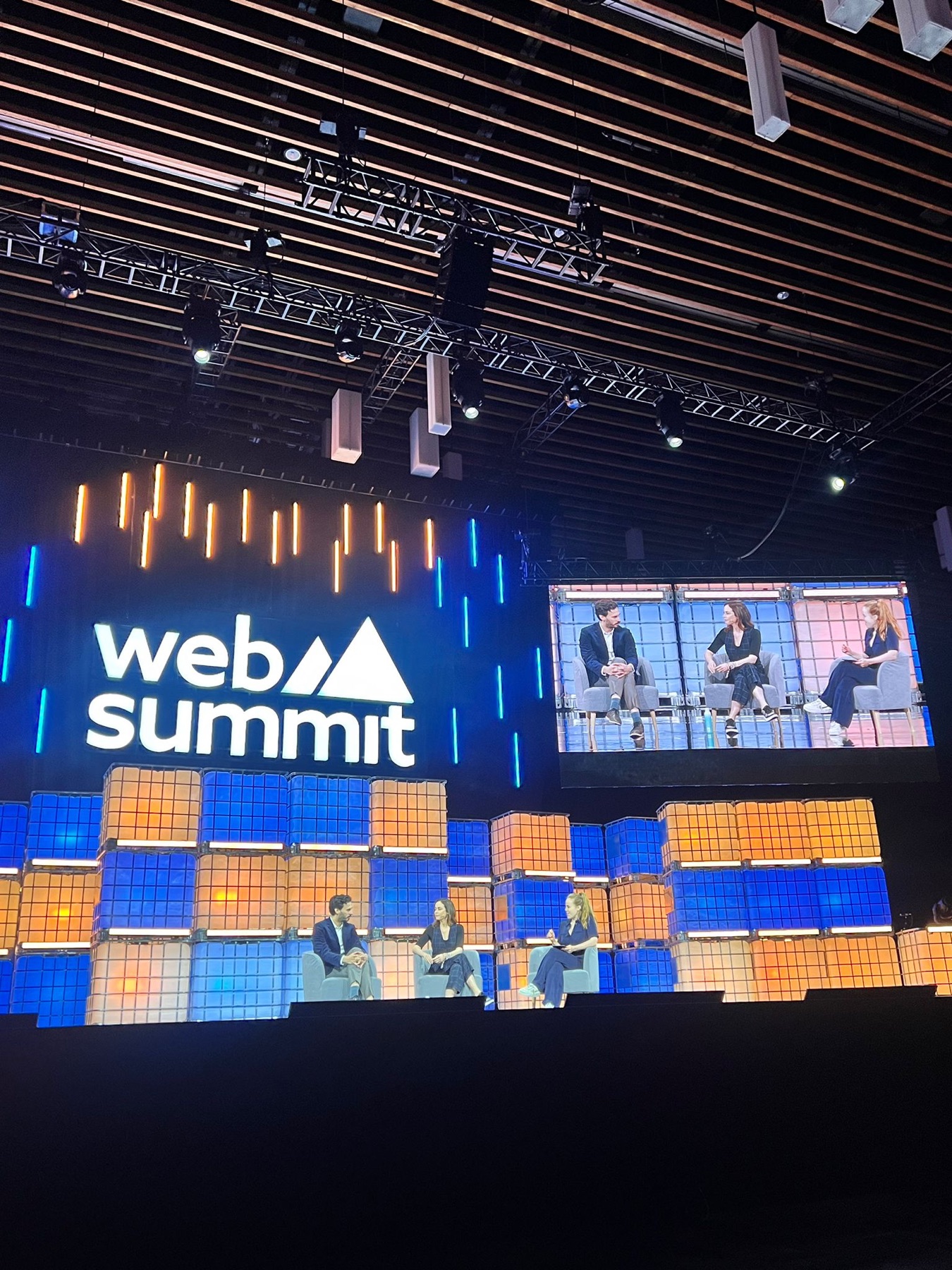 Carl Miller on a panel on the Web Summit main stage